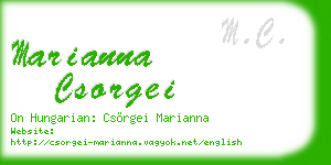 marianna csorgei business card